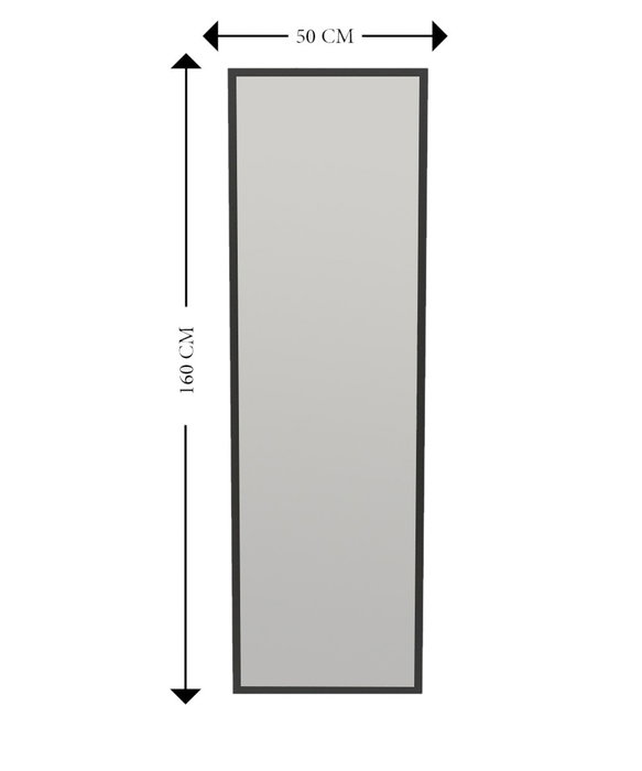 Hanah Home Espejo de Pie Tessa Negro 50x160x2.2 cm MDF Flotal-E Ecológico